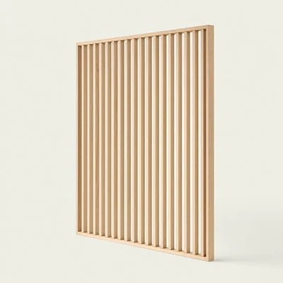 Panneau claustra en lames de bois verticales