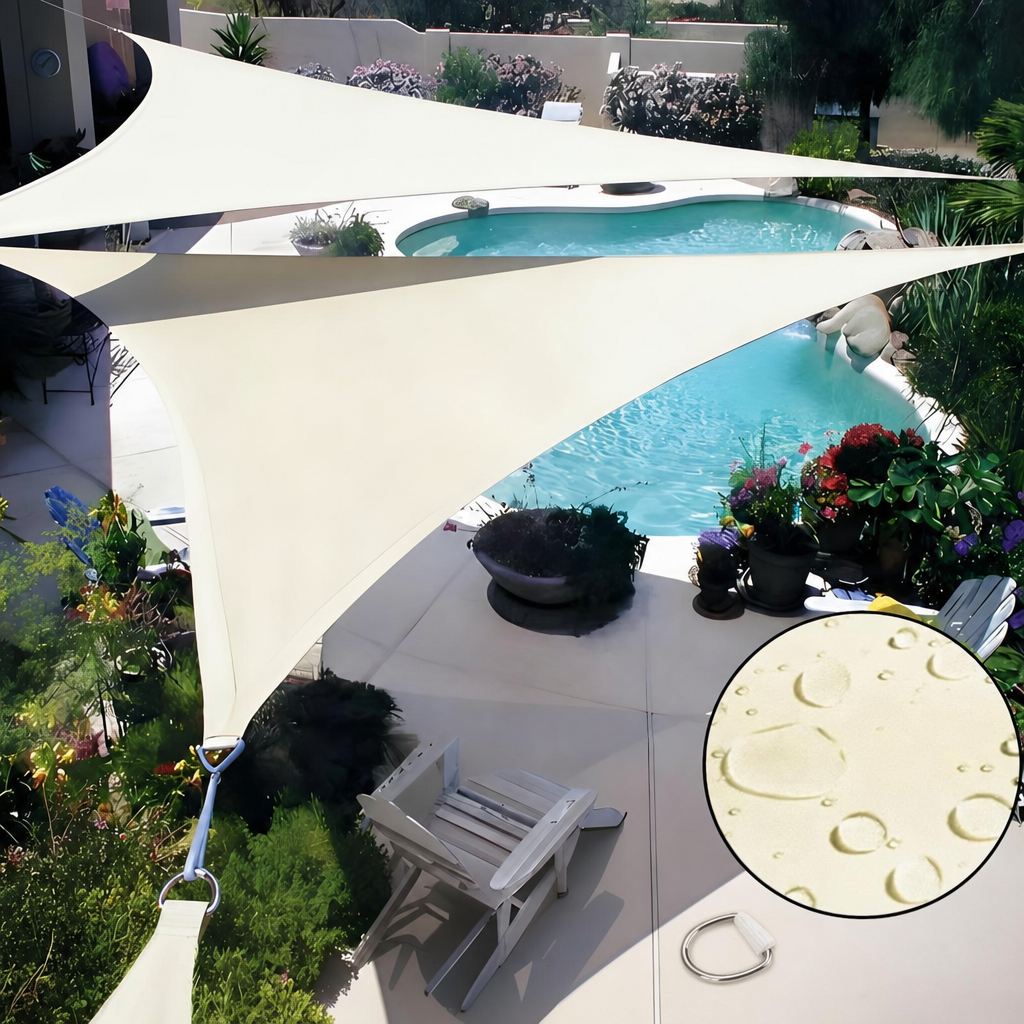 Voile d'ombrage triangulaire 3 × 3 × 3 m — sable – Image 2