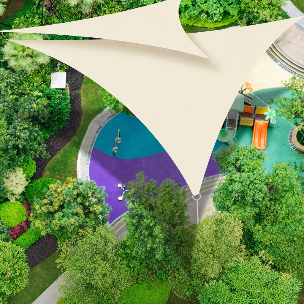Voile d'ombrage triangulaire 3 × 3 × 3 m — sable – Image 3