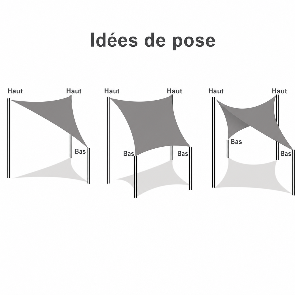 Voile d'ombrage triangulaire 3 × 3 × 3 m — sable – Image 5