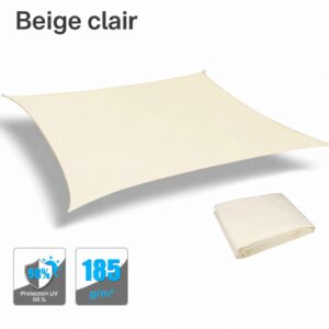 Voile d'ombrage rectangulaire 6 × 4 m — grande terrasse