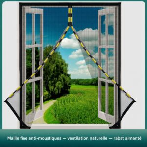 Moustiquaire de fenêtre magnétique — sans perçage