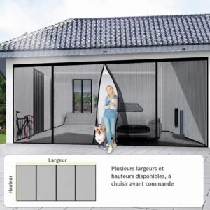 Moustiquaire magnétique porte-fenêtre et baie vitrée — 200 à 250 cm